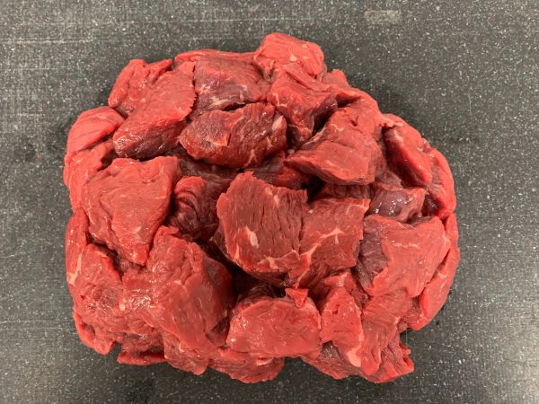 Quantity of fresh diced beef
